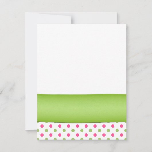 Roze & Groene Polka Dots Bat Mitzvah Reageer Kaart (Achterkant)