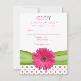 Roze & Groene Polka Dots Bat Mitzvah Reageer Kaart