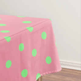 Roze groene polka stippen tafelkleed