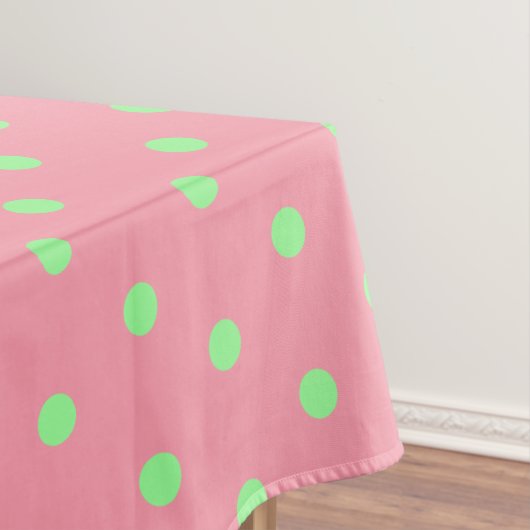 Roze groene polka stippen tafelkleed (Voorbeeld)