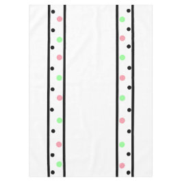 Roze groene polka stippen wit tafelkleed
