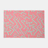 Roze & Groene Retro Psychedelische Ontwerp Deurmat (Voorkant)