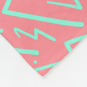 Roze & Groene Retro Psychedelische Ontwerp Fleece Deken (Hoek)