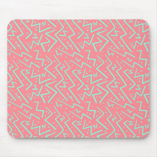 Roze & Groene Retro Psychedelische Ontwerp Muismat (Voorkant)