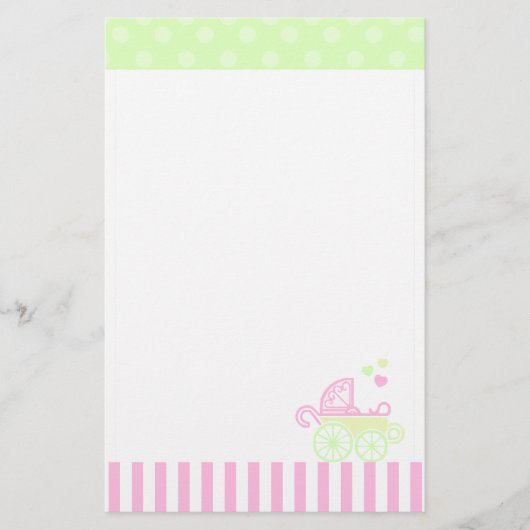 Roze/groene rol briefpapier (Voorkant)
