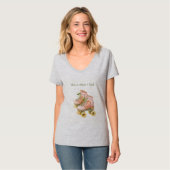 Roze groene rollerschaatsen t-shirt (Voorkant volledig)