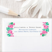 Roze Groene Roos Bloemblaadjes Bloemen Tuin Bruilo Etiket (Insitu)