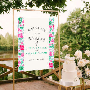 Roze Groene Roos Bloemblaadjes Bloemen Tuin Bruilo Poster