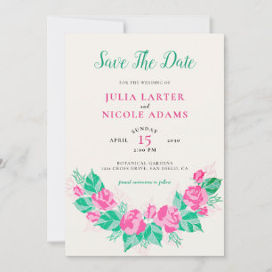 Roze Groene Roos Bloemblaadjes Bloemen Tuin Bruilo Save The Date