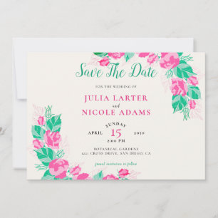 Roze Groene Roos Bloemblaadjes Bloemen Tuin Bruilo Save The Date