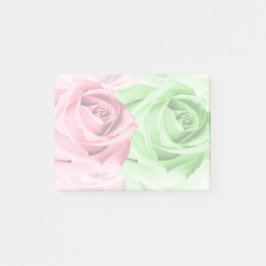 Roze & Groene Rozen Elegante Sticky Notes