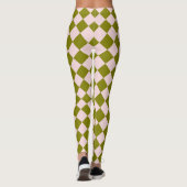 Roze Groene Ruit Diamant Patroon Leggings (Achterkant)
