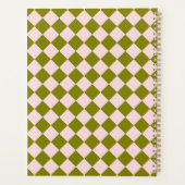 Roze Groene Ruit Diamant Patroon  Planner (Achterkant)