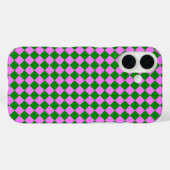 Roze Groene Ruitjes Diamant Patroon Case-Mate iPhone Case (Achterkant (horizontaal))