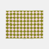 Roze Groene Ruitjes Diamant Patroon Fleece Deken (Voorkant (Horizontaal))