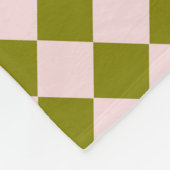 Roze Groene Ruitjes Diamant Patroon Fleece Deken (Hoek)