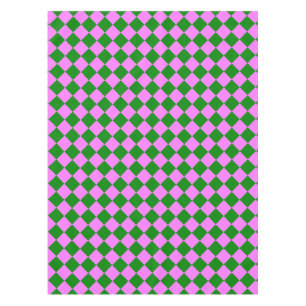 Roze Groene Ruitjes Diamant Patroon Tafelkleed