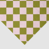 Roze Groene Ruitjes Diamant Patroon Tissuepapier (Detail)