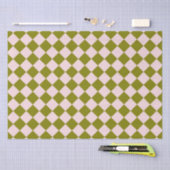 Roze Groene Ruitjes Diamant Patroon Tissuepapier (Craft)