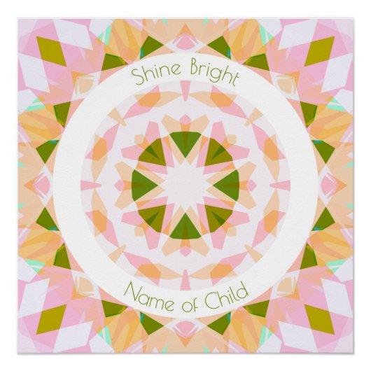  Roze Groene Shine Bright Star Baby kwekerij Perfect Poster (Voorkant)