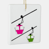 Roze & groene skicabines keramisch ornament (Rechts)