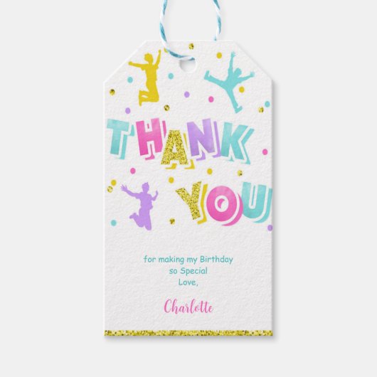 Roze & Groene Spring Geschenklabels Cadeaulabel (Voorkant)