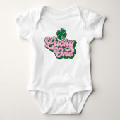 Roze Groene St. Patrick's Day Geluksbaby Romper (Voorkant)