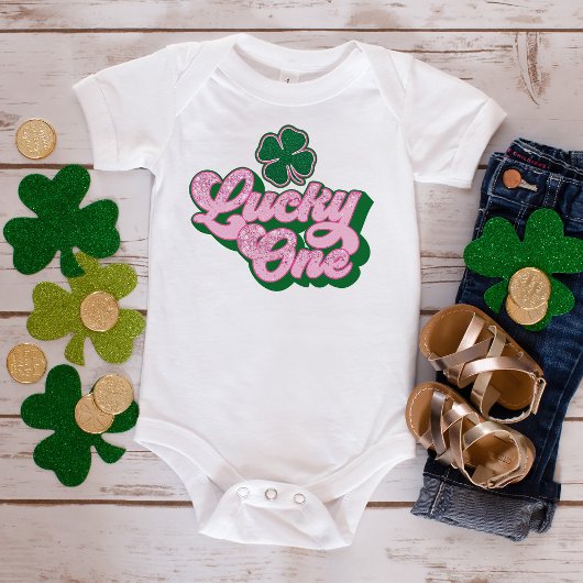Roze Groene St. Patrick's Day Geluksbrenger Baby E Romper