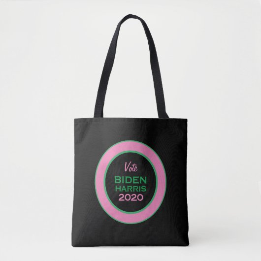 Roze groene stemming BIDEN HARRIS 2020 Tote Bag (Voorkant)