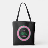 Roze groene stemming BIDEN HARRIS 2020 Tote Bag (Achterkant)