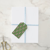 Roze groene sterren Modern design Cadeaulabel (Met Touw)