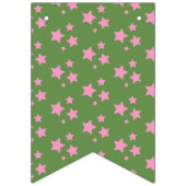 Roze groene sterren Modern design Vlaggetjes (Derde vlag)