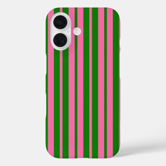 Roze groene stijlvolle strepenpatroonontwerp  Case-Mate iPhone case (Achterkant)