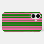 Roze groene stijlvolle strepenpatroonontwerp  Case-Mate iPhone case (Achterkant (horizontaal))