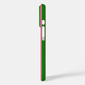 Roze groene stijlvolle strepenpatroonontwerp  Case-Mate iPhone case (Achterkant / Links)