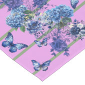 Roze groene streep Butterfly Medow Korte Tafelloper (Hoek)