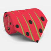 Roze Groene Streep Cirkel Geometrisch  Stropdas (Opgerold)