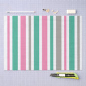 Roze groene streep tissuepapier (Craft)
