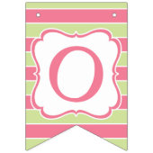 Roze groene strep Baby shower Bunting vlag Vlaggetjes (Tweede vlag)
