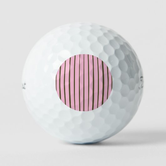 Roze Groene Strepen Golfballen (Voorkant)