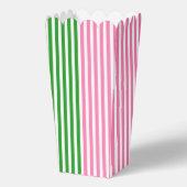 Roze + groene strepen Popcorn Bedankdoosjes (Voorkant)
