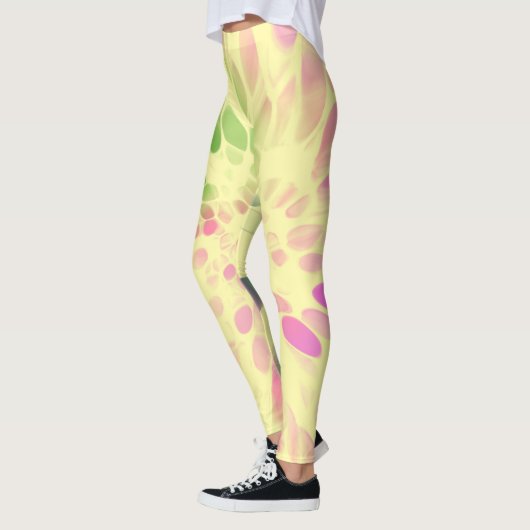 roze groene strokleurige kleurstof leggings (Links)