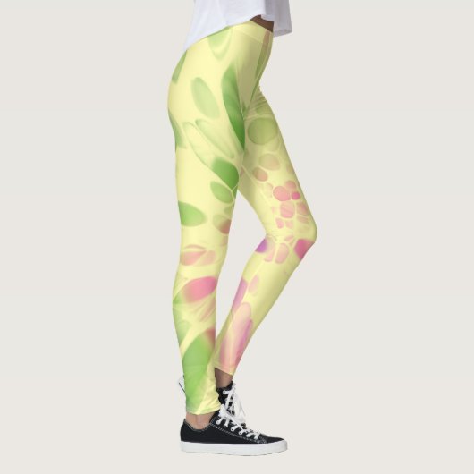 roze groene strokleurige kleurstof leggings (Rechts)