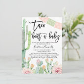 Roze groene taco over een Baby Baby shower Kaart (Staand voorkant)