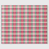Roze Groene Tartan Plaid Cadeaupapier (Vlak)
