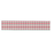Roze Groene Tartan Plaid Medium Tafelloper (Horizontaal)