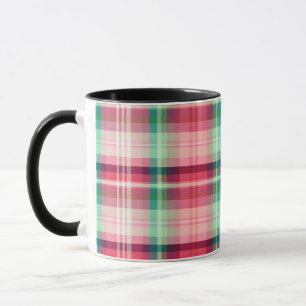 Roze Groene Tartan Plaid Mok