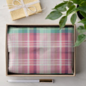 Roze Groene Tartan Plaid Tissuepapier (Geschenk)