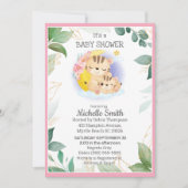 Roze Groene tijger Floral mam Baby shower Kaart (Voorkant)