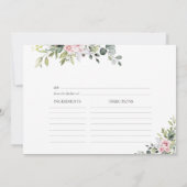 Roze Groene Tinten Grote Receptkaart Kaart (Achterkant)